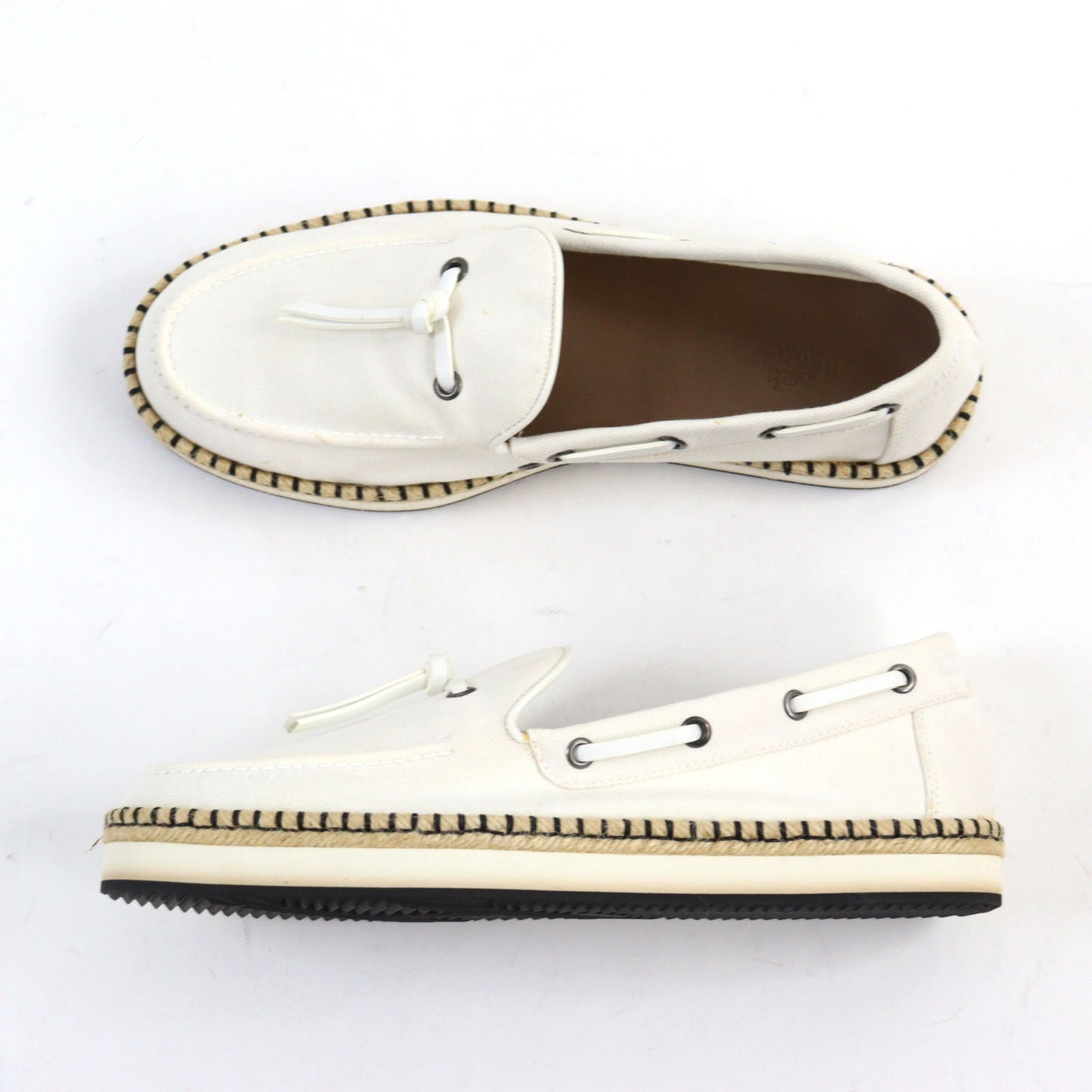 HERMES Slip-on canvas Ivorytype Optimist 41