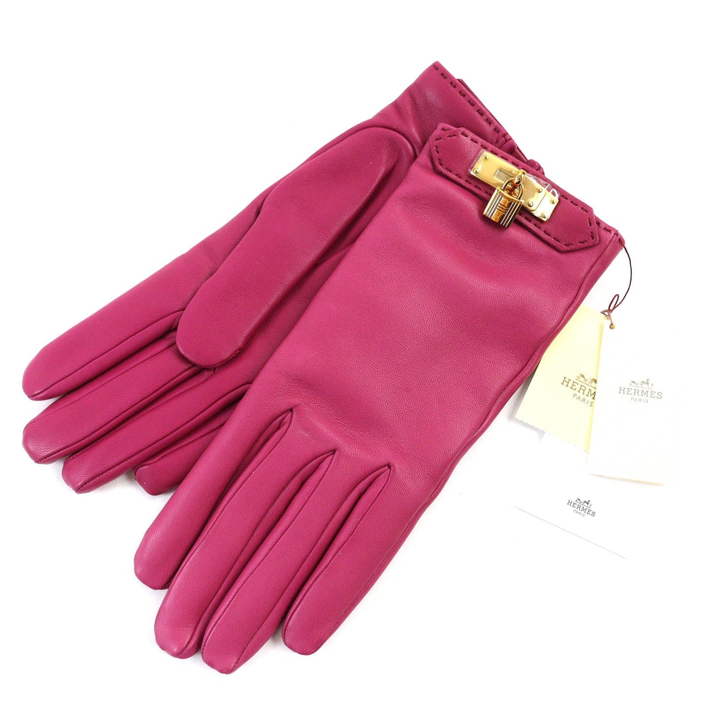 HERMES gloves 162060GB7O060 Lamb leather purple