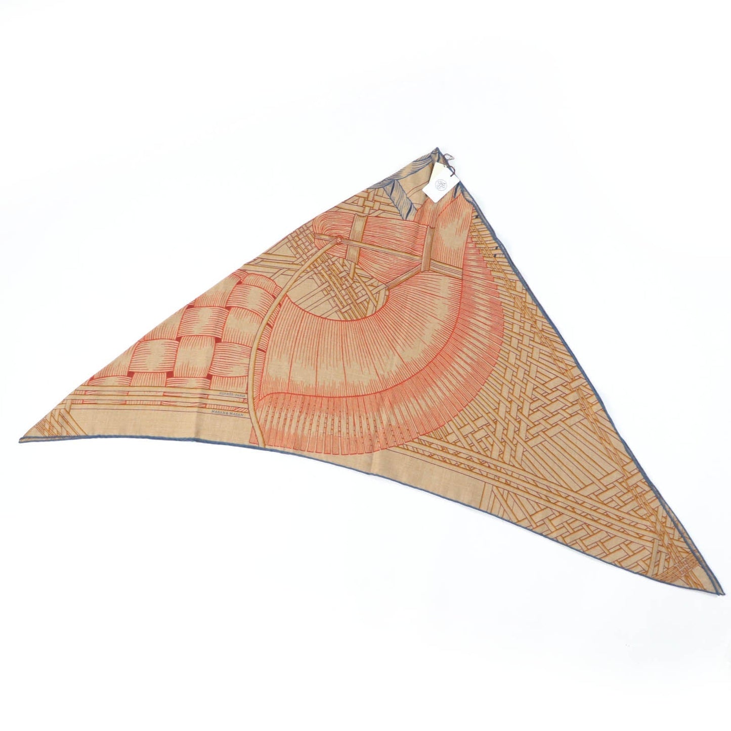 HERMES scarf cashmere Orange Triangle Jean Masan & Masan