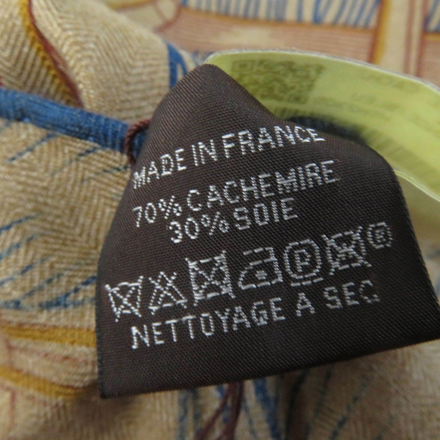 HERMES scarf cashmere Orange Triangle Jean Masan & Masan