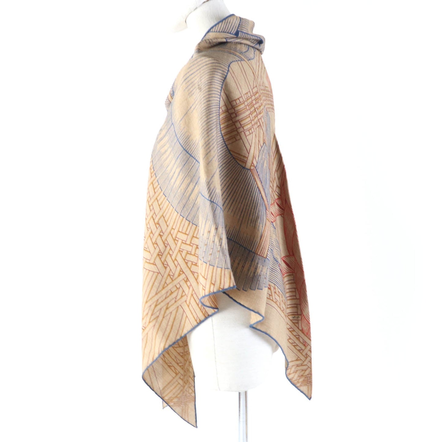 HERMES scarf cashmere Orange Triangle Jean Masan & Masan