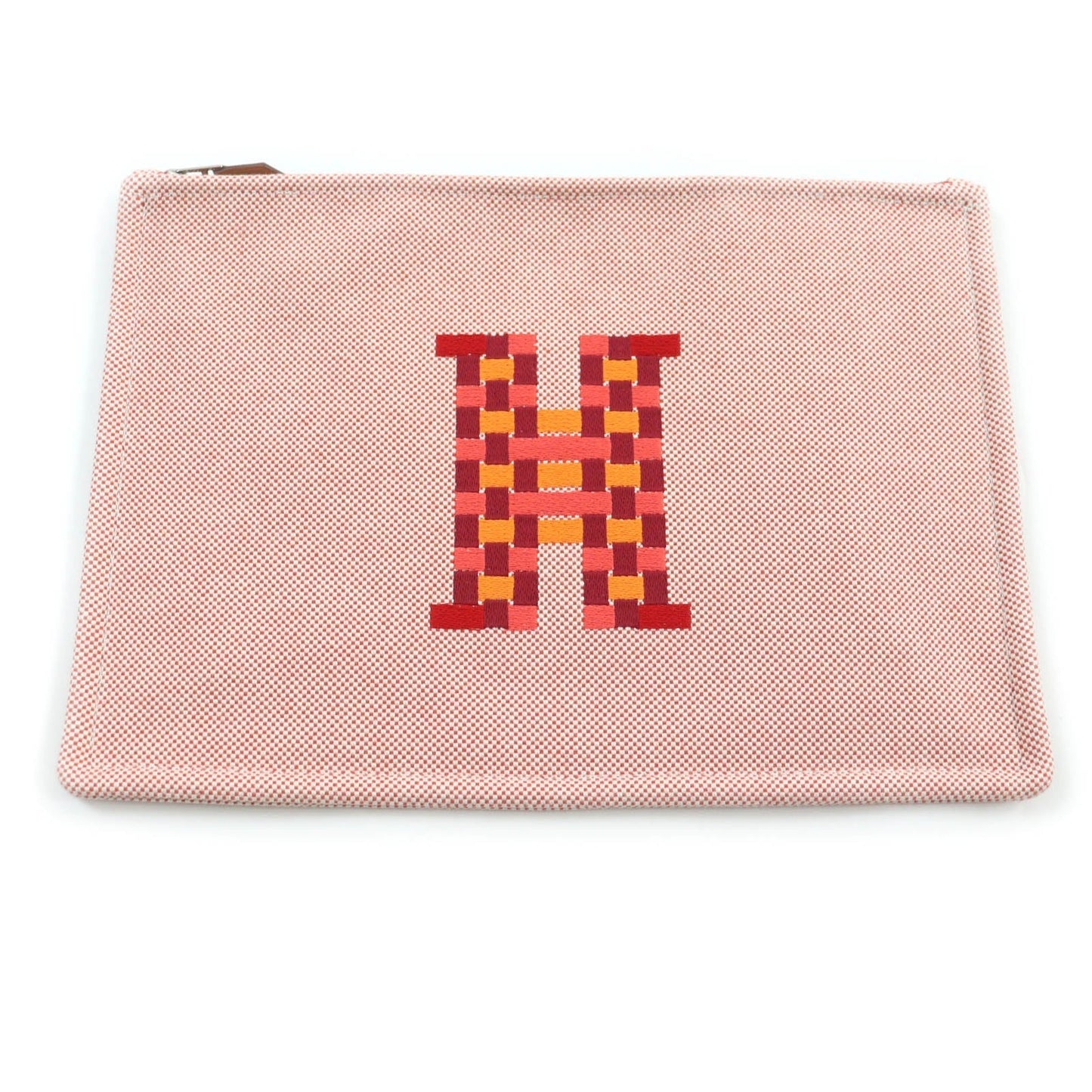 HERMES Pouch H103608M cotton cognac H tissage