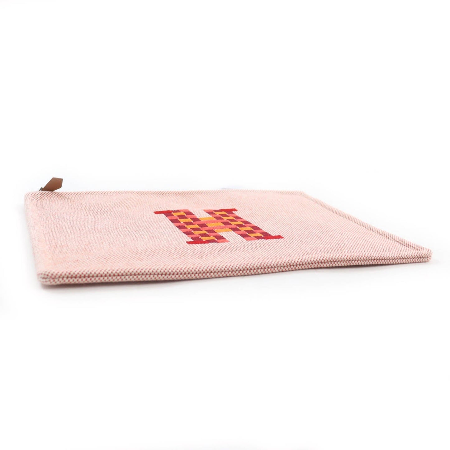 HERMES Pouch H103608M cotton cognac H tissage