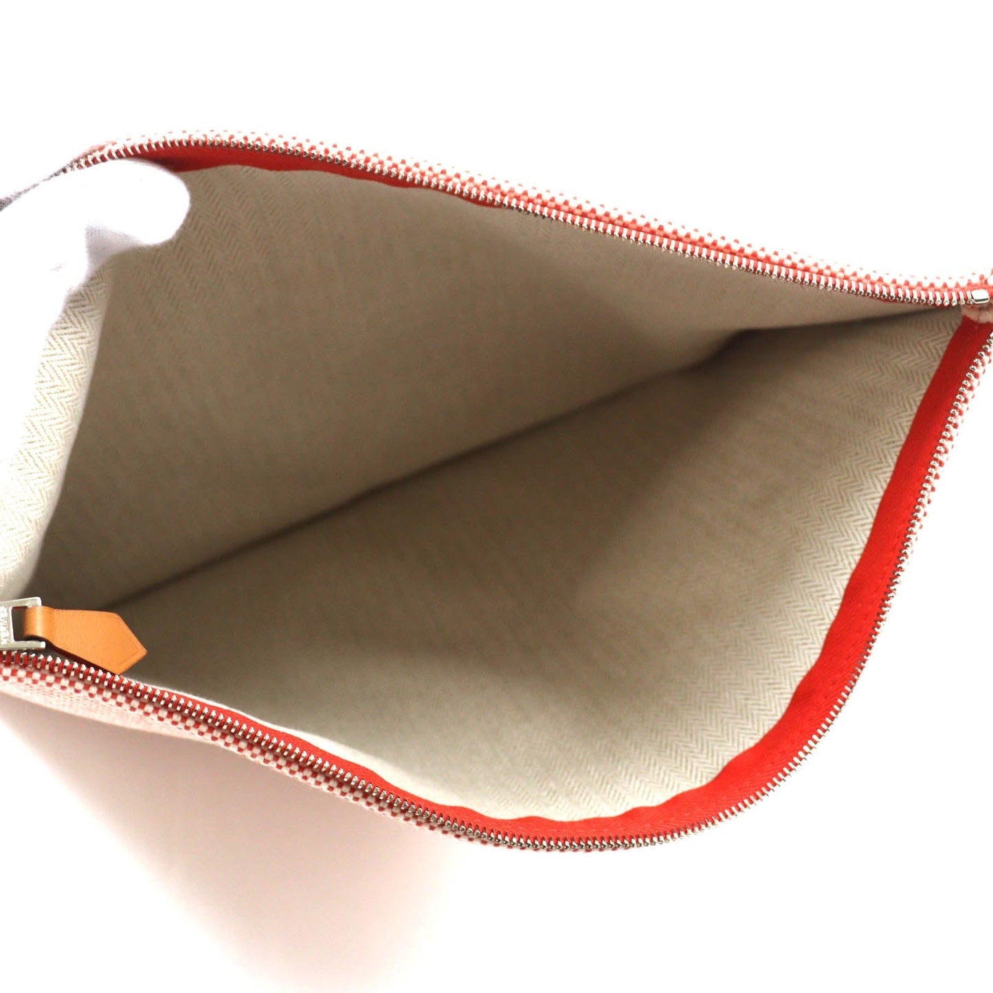 HERMES Pouch H103608M cotton cognac H tissage