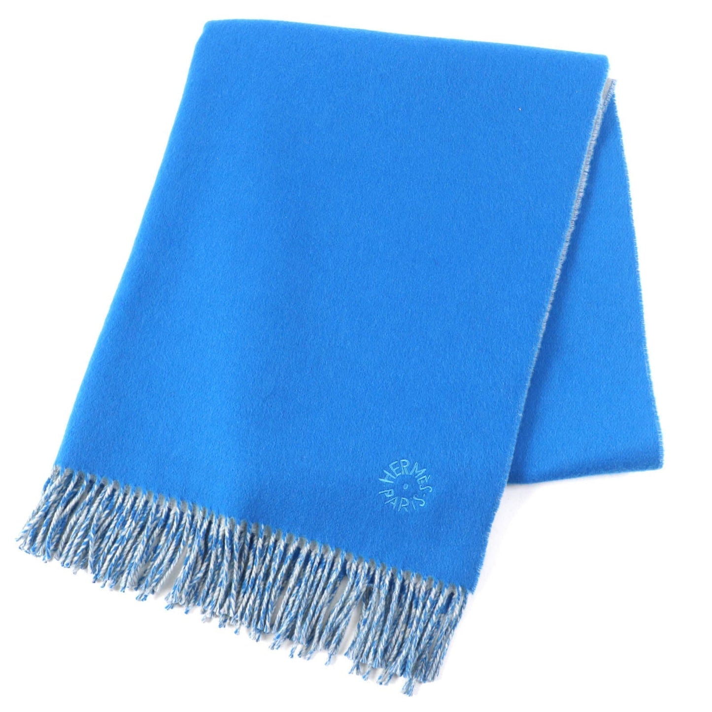 HERMES shawl H259084S cashmere blue