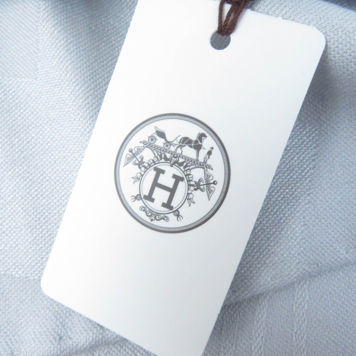 HERMES shawl cashmere Light gray New Libris