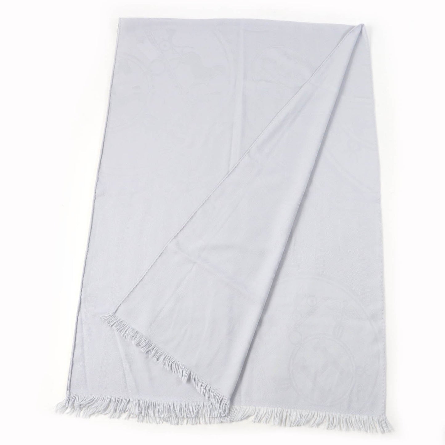 HERMES shawl cashmere Light gray New Libris