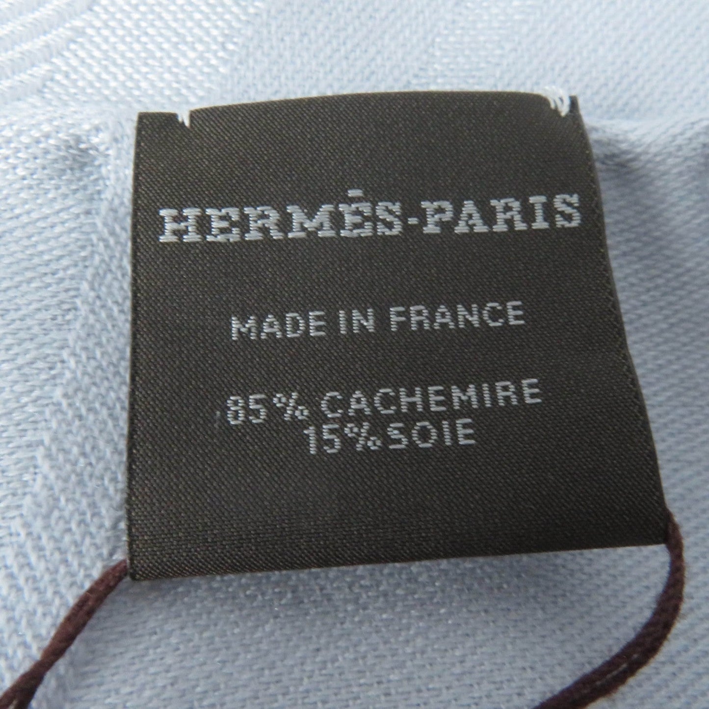 HERMES shawl cashmere Light gray New Libris