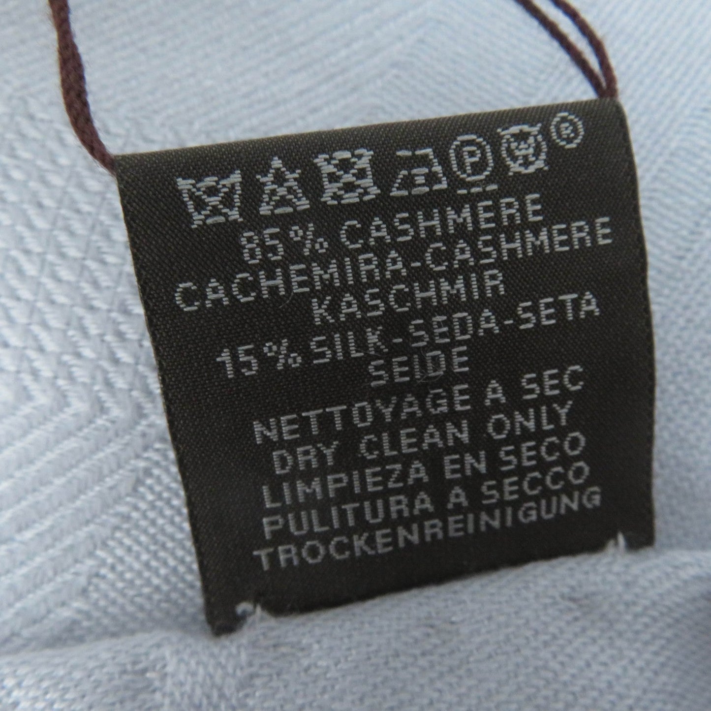 HERMES shawl cashmere Light gray New Libris