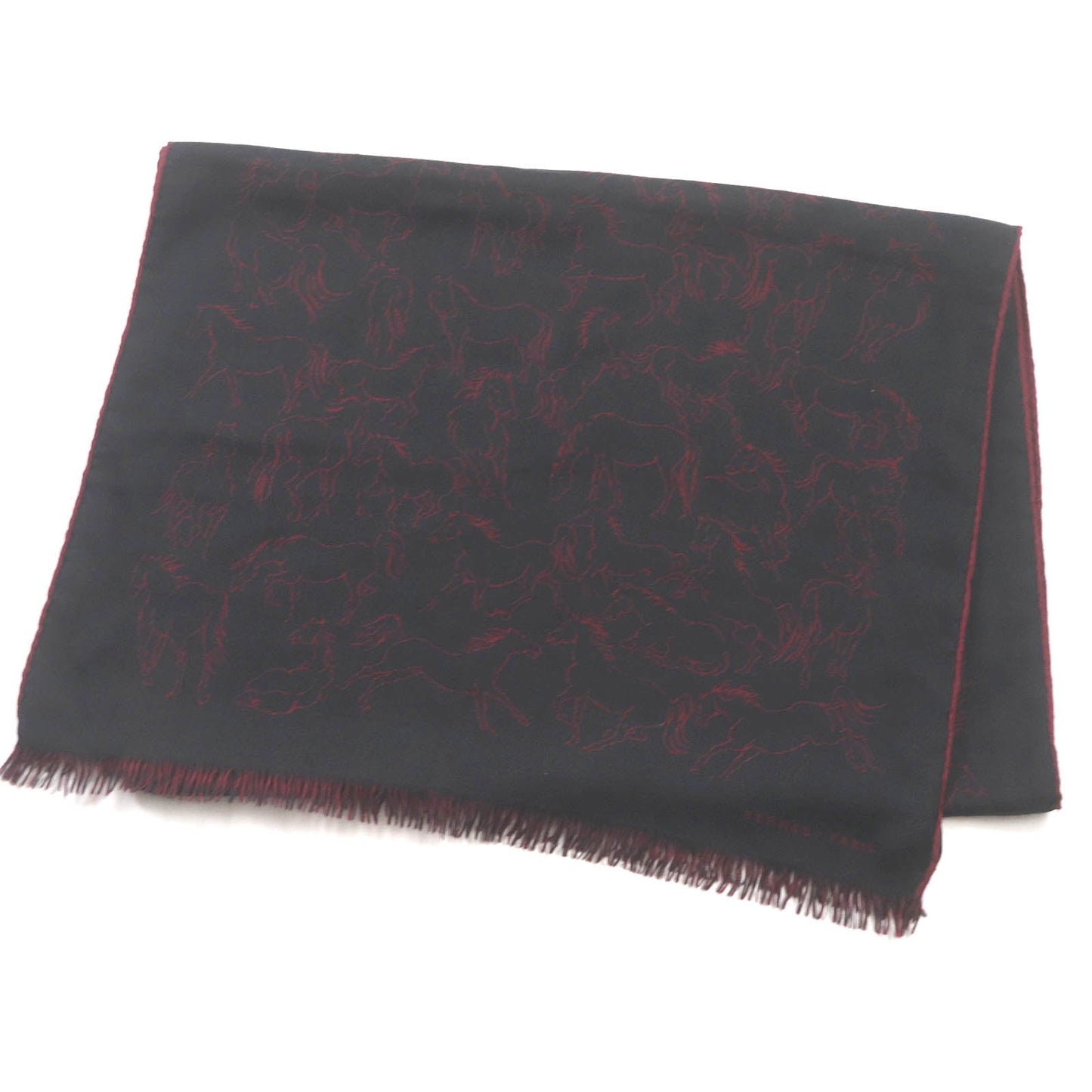 HERMES Scarf cashmere Bordeaux