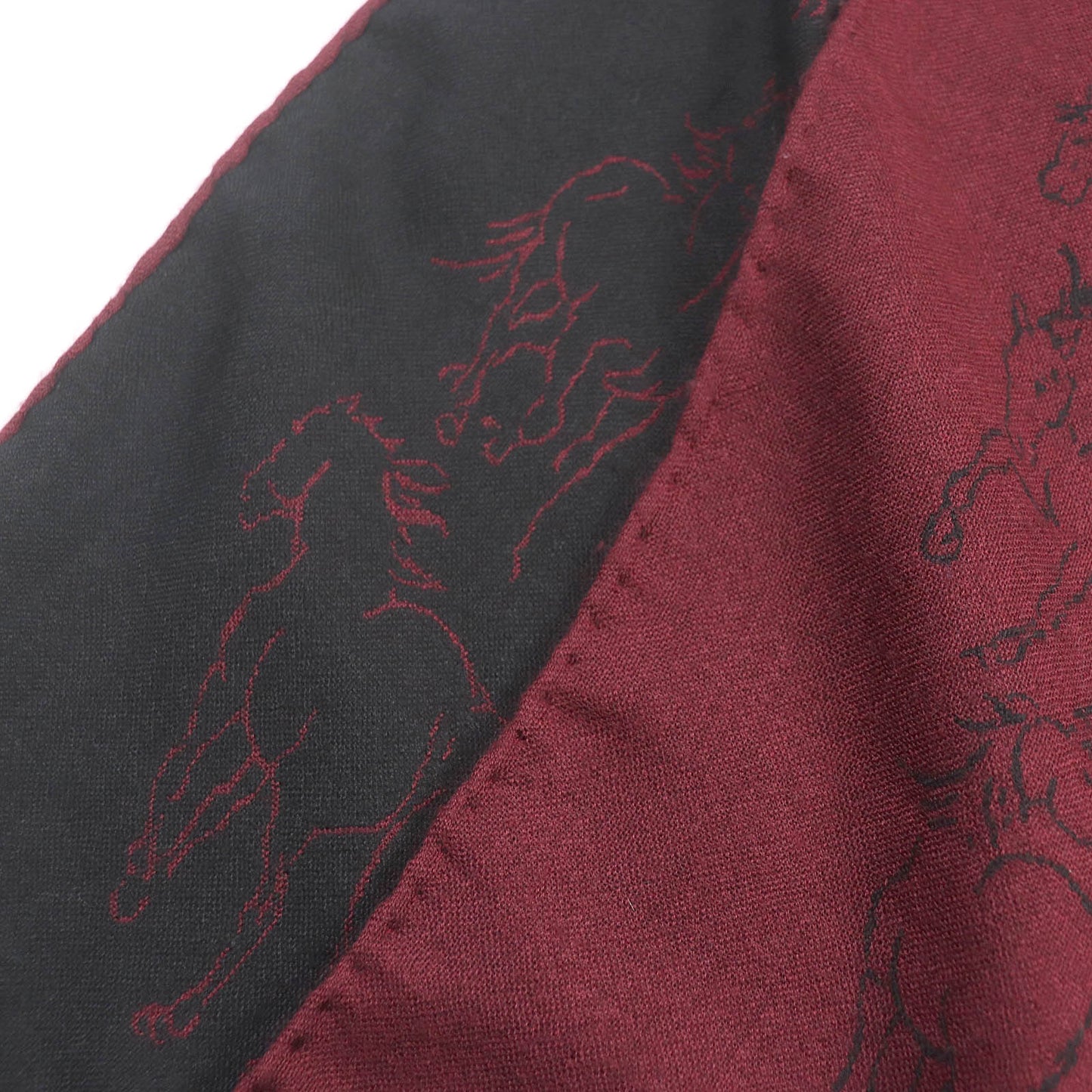 HERMES Scarf cashmere Bordeaux