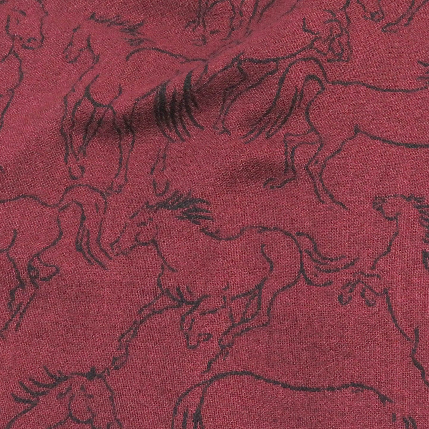 HERMES Scarf cashmere Bordeaux