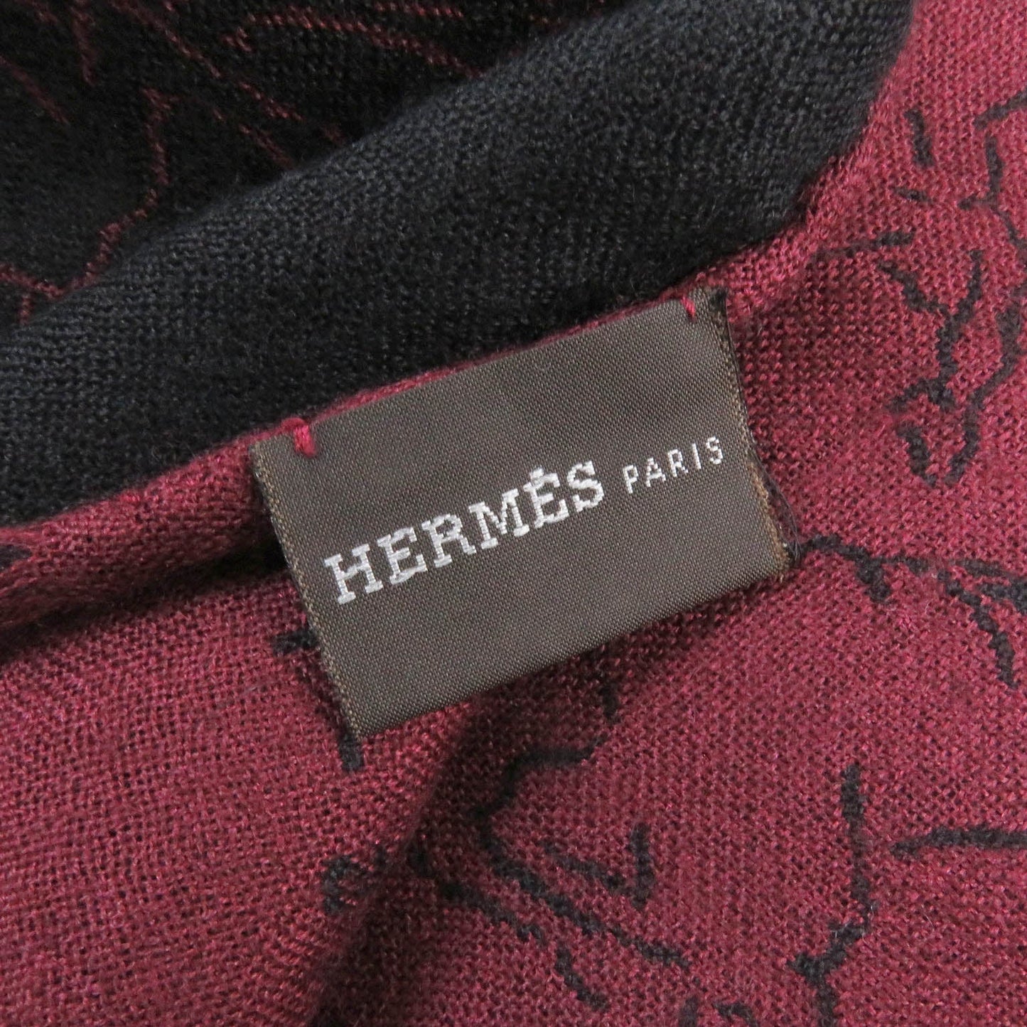 HERMES Scarf cashmere Bordeaux