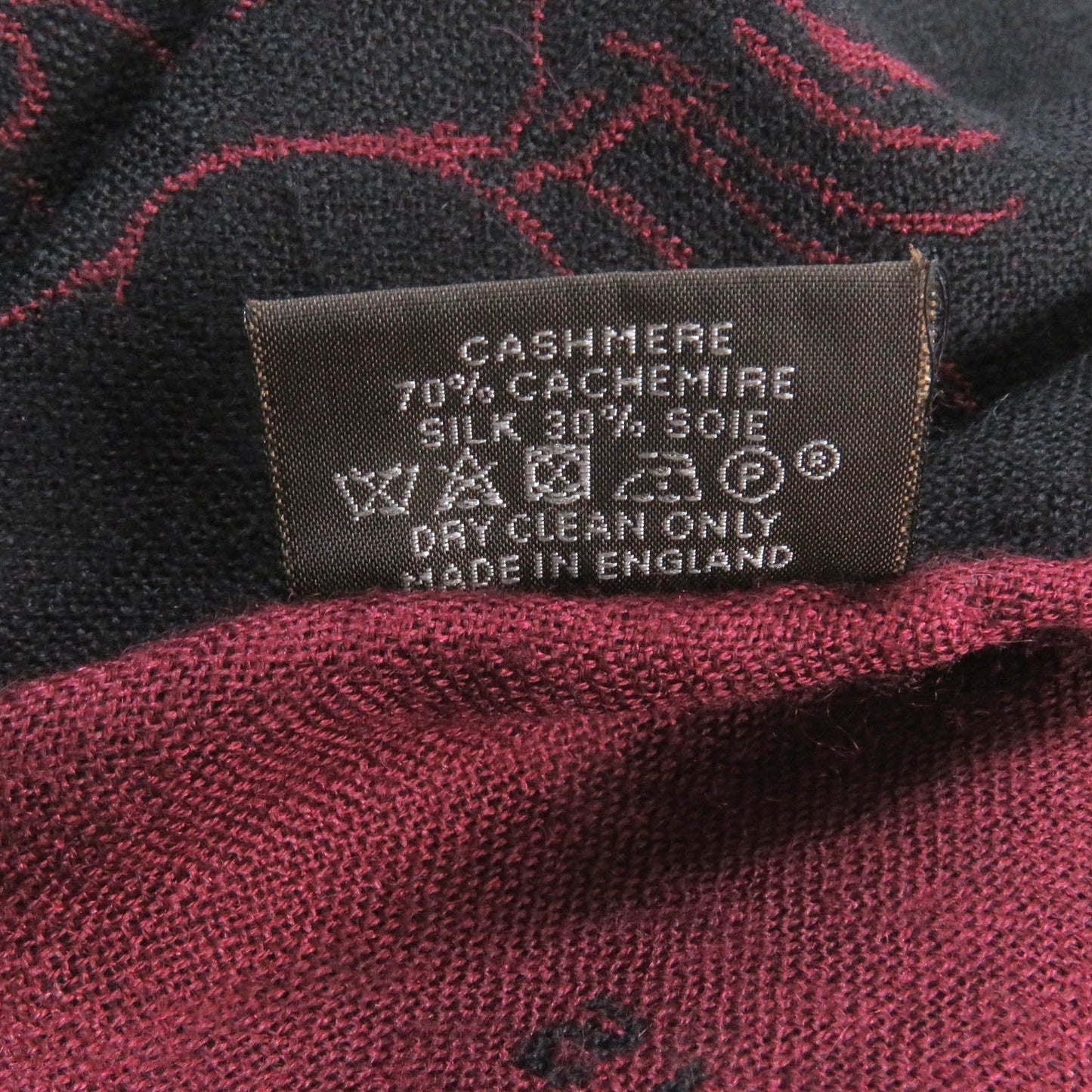 HERMES Scarf cashmere Bordeaux