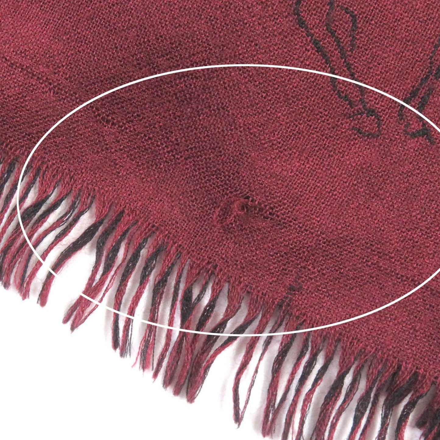 HERMES Scarf cashmere Bordeaux