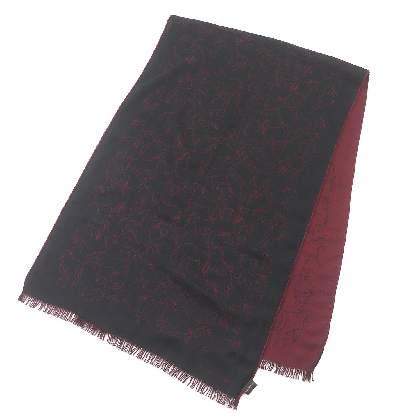 HERMES Scarf cashmere Bordeaux