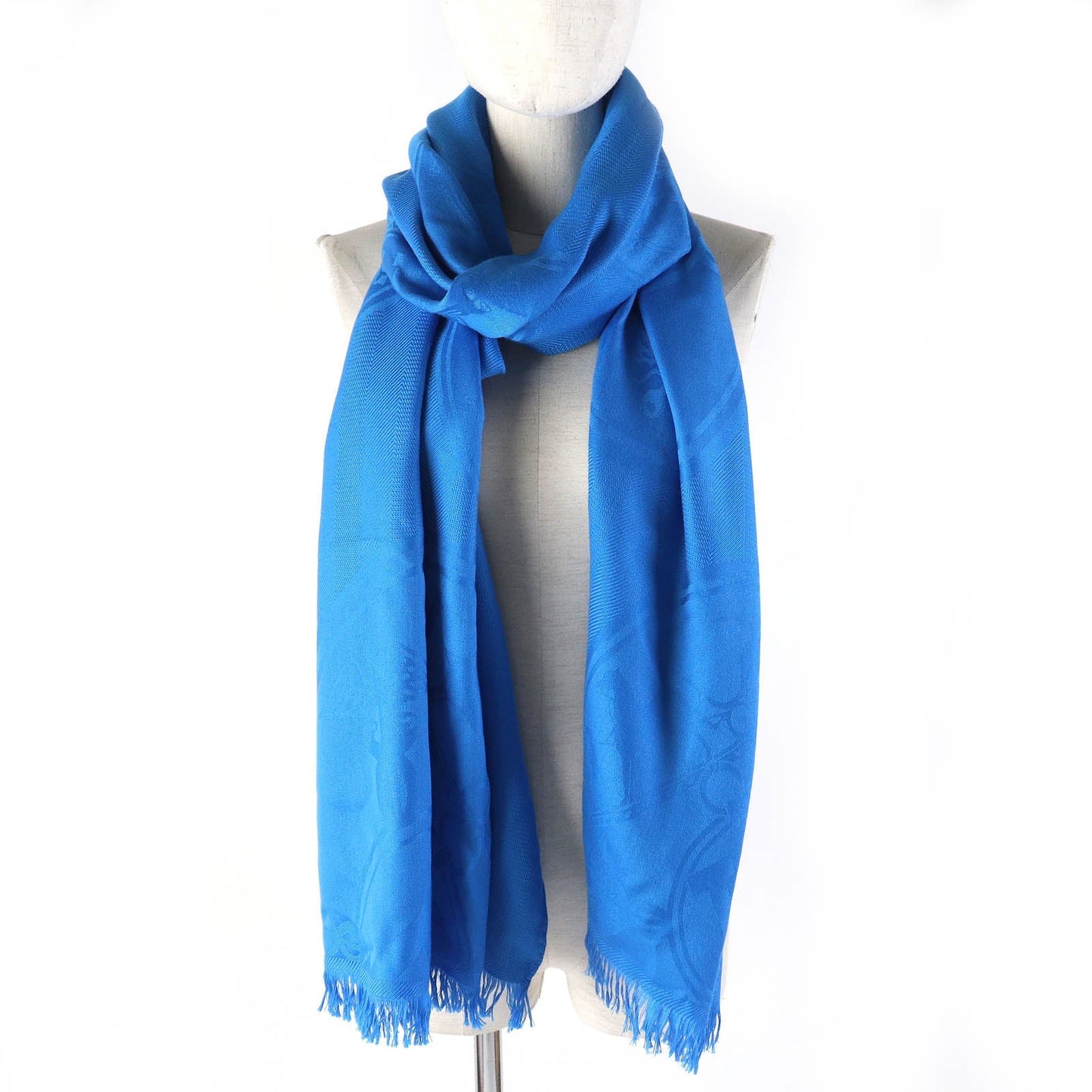 HERMES Stall 262494S cashmere BLEU CYAN ETOLE NEW LIBRIS