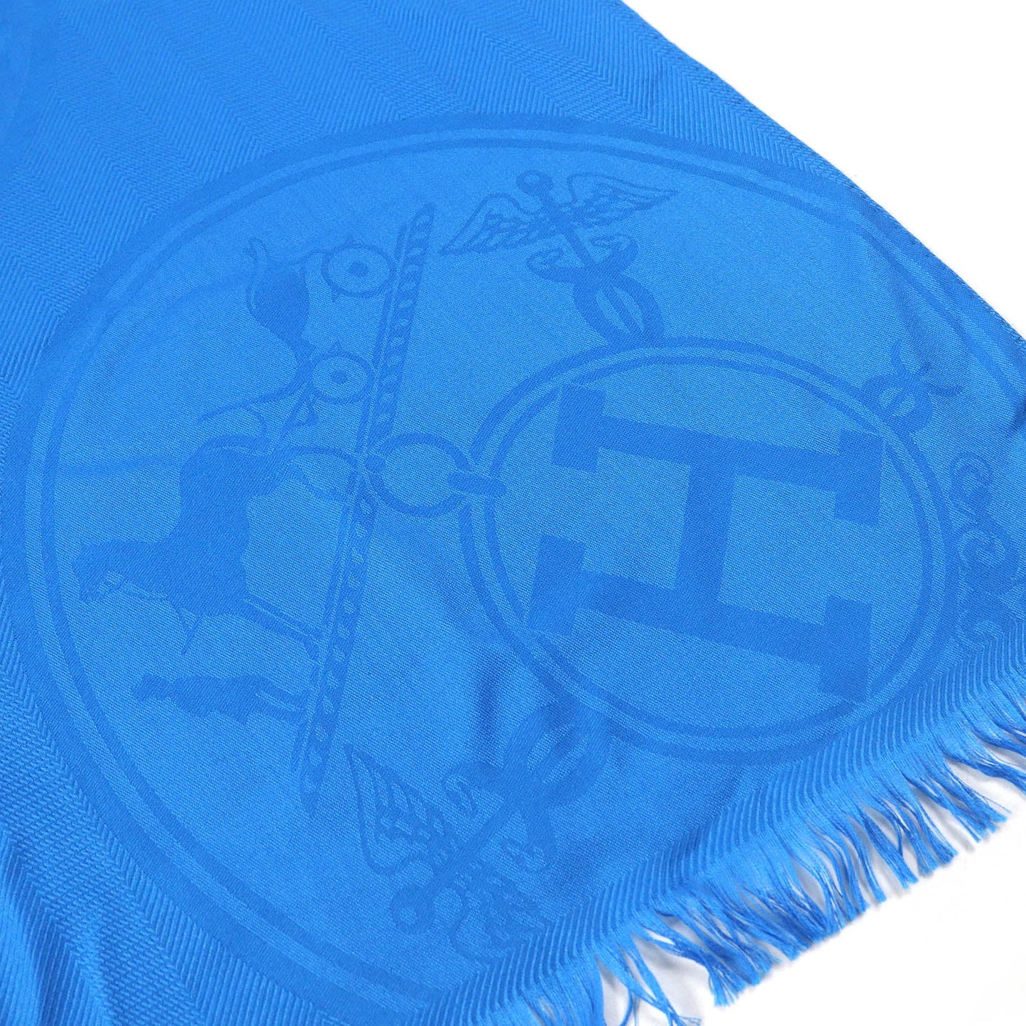 HERMES Stall 262494S cashmere BLEU CYAN ETOLE NEW LIBRIS