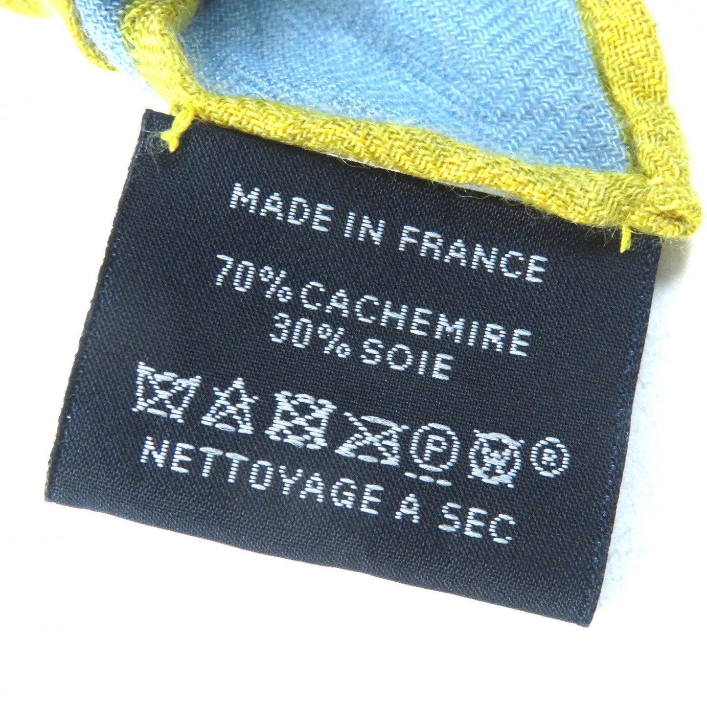 HERMES scarf H783940S cashmere blue Brides de Gala Applique Pique Brides de Gala Applique Pique