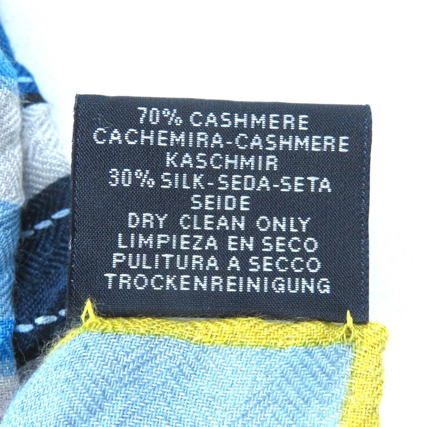 HERMES scarf H783940S cashmere blue Brides de Gala Applique Pique Brides de Gala Applique Pique