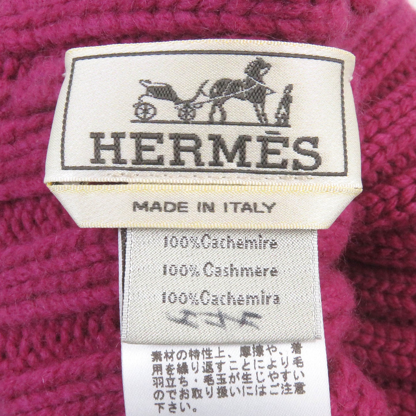 HERMES Knit cap cashmere Purple type