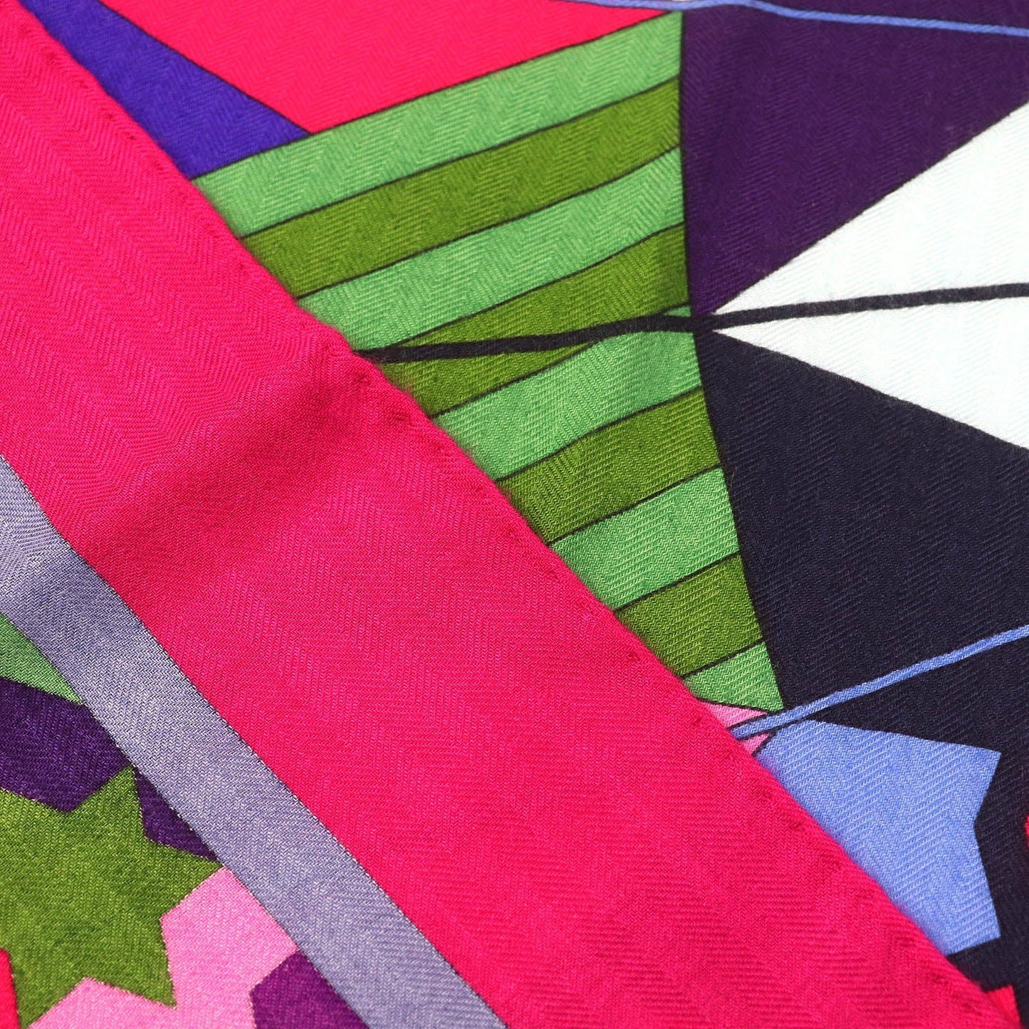 HERMES scarf cashmere multicolor ROSE DE COMPAS Rose of the Compass
