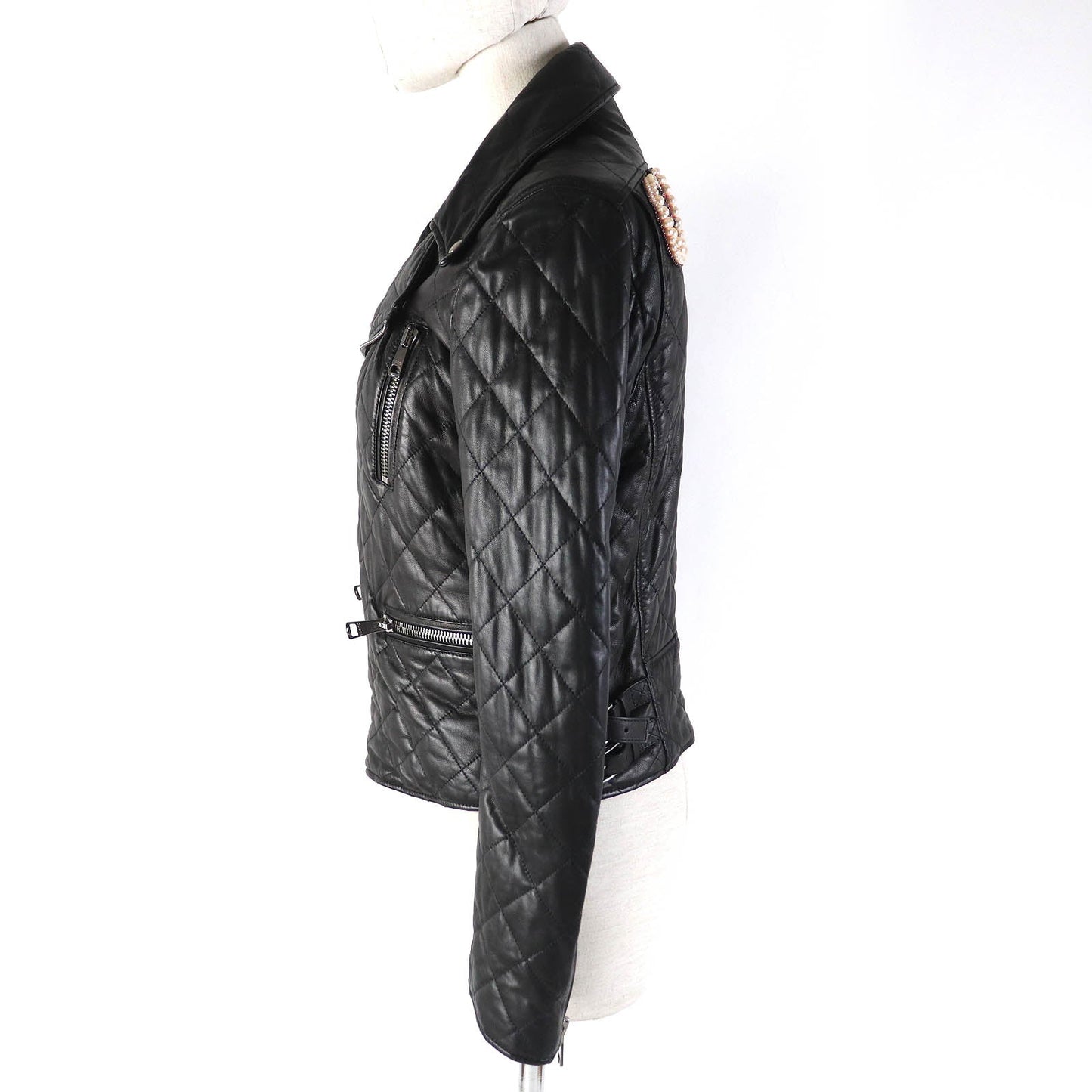 GUCCI Jacket 502674 Lamb leather black 36