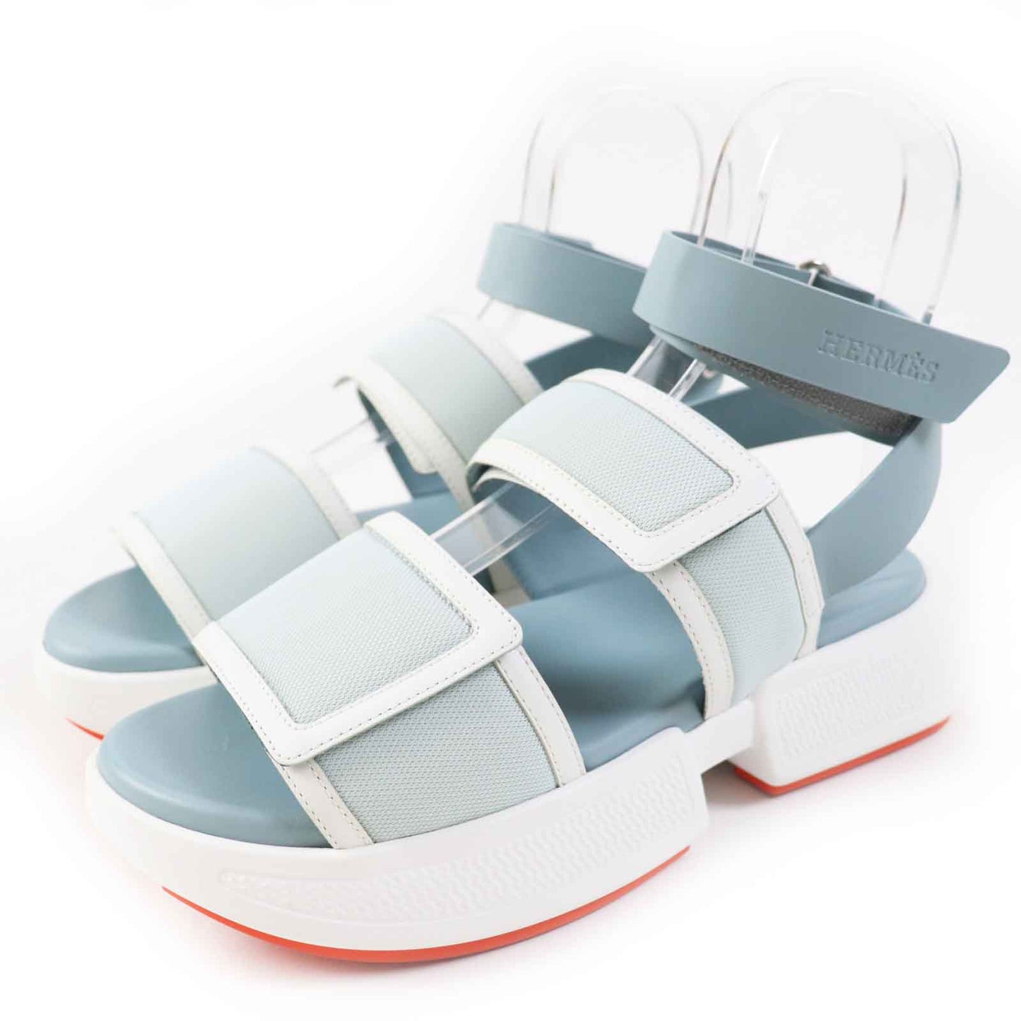 HERMES Sandals 231219Z leather Light blue white