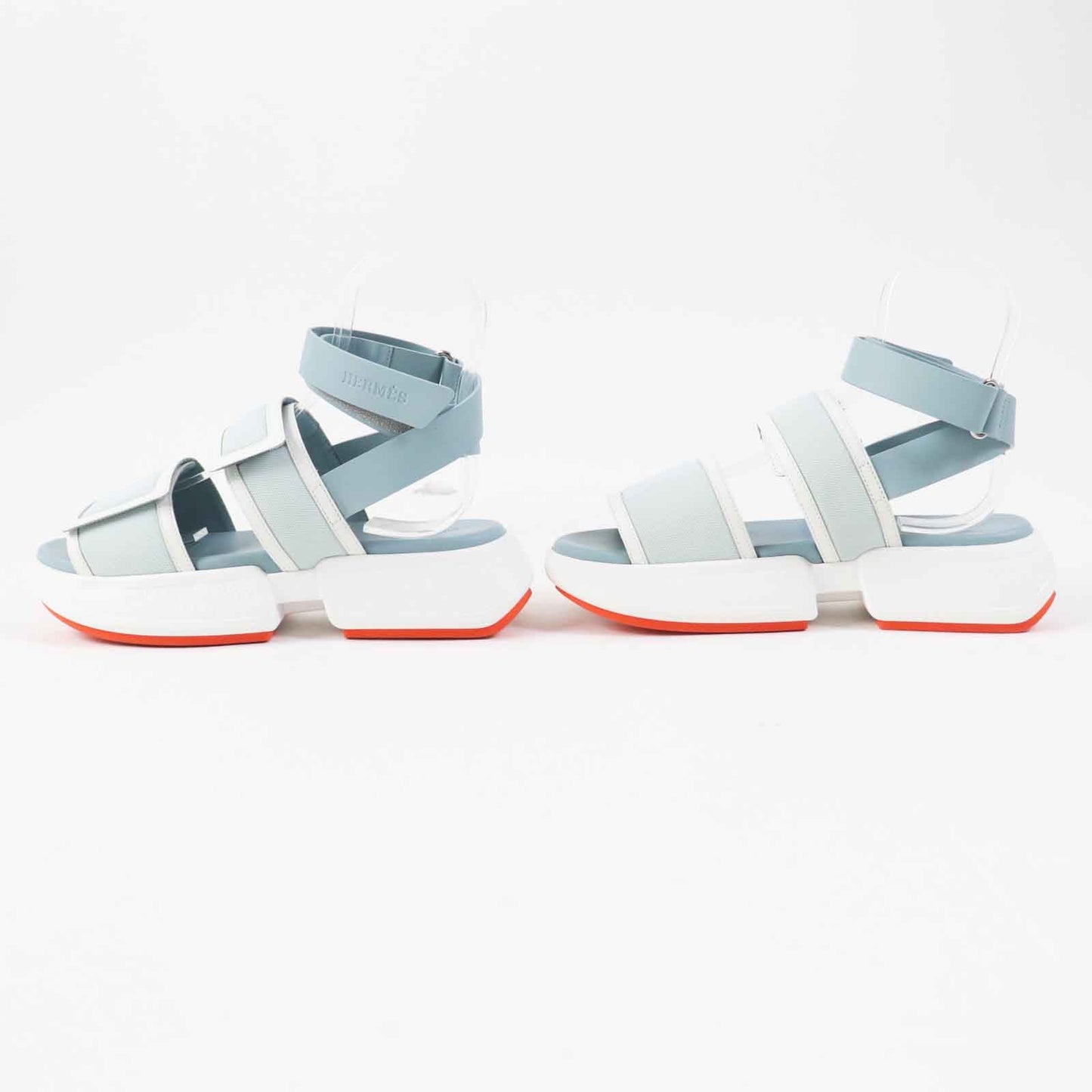 HERMES Sandals 231219Z leather Light blue white