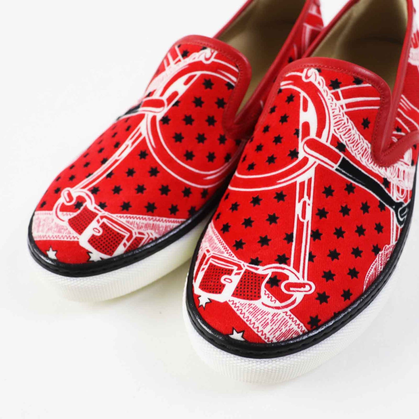 HERMES sneakers Velor Red 36.5