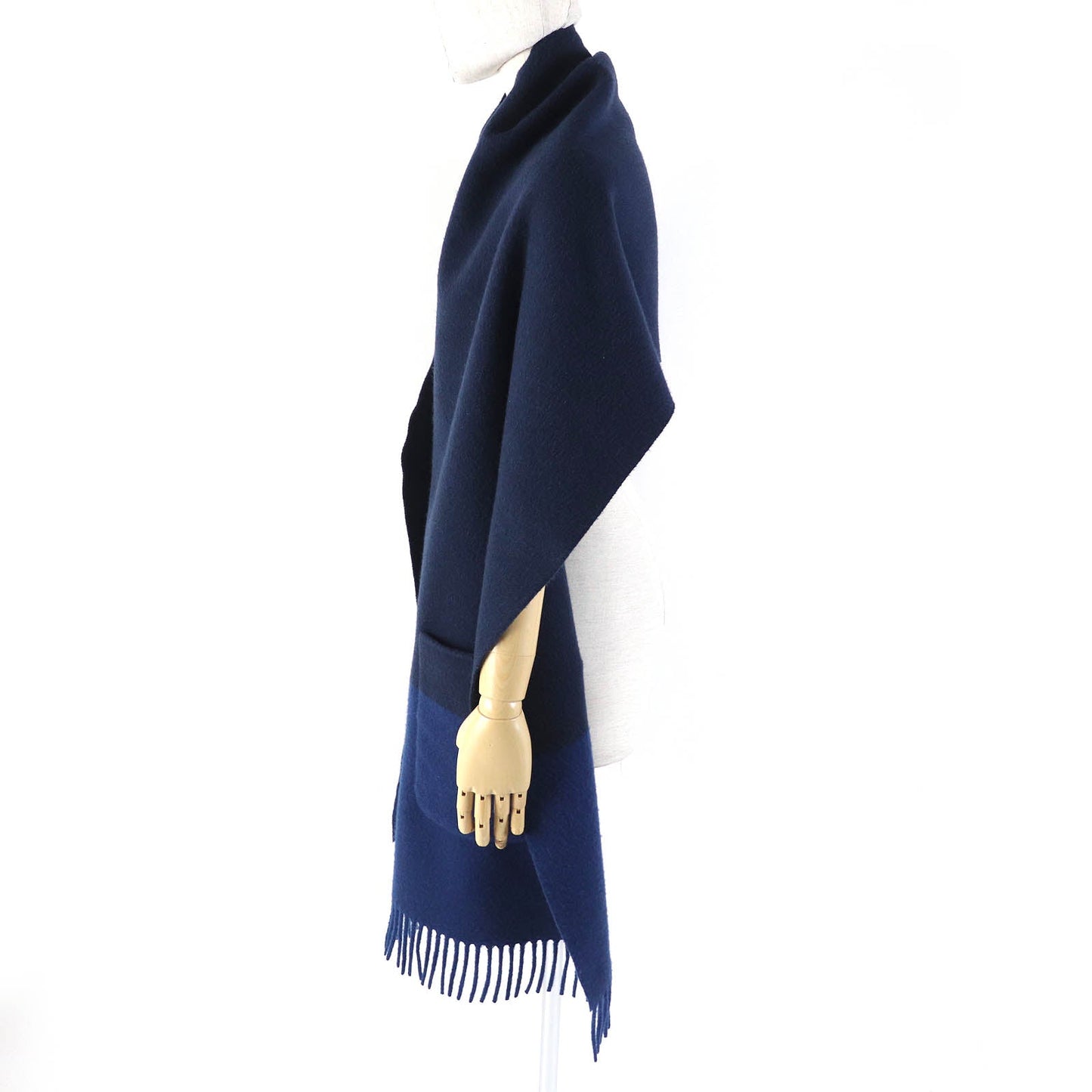 HERMES Scarf H259096S cashmere blue Allumet Pocket