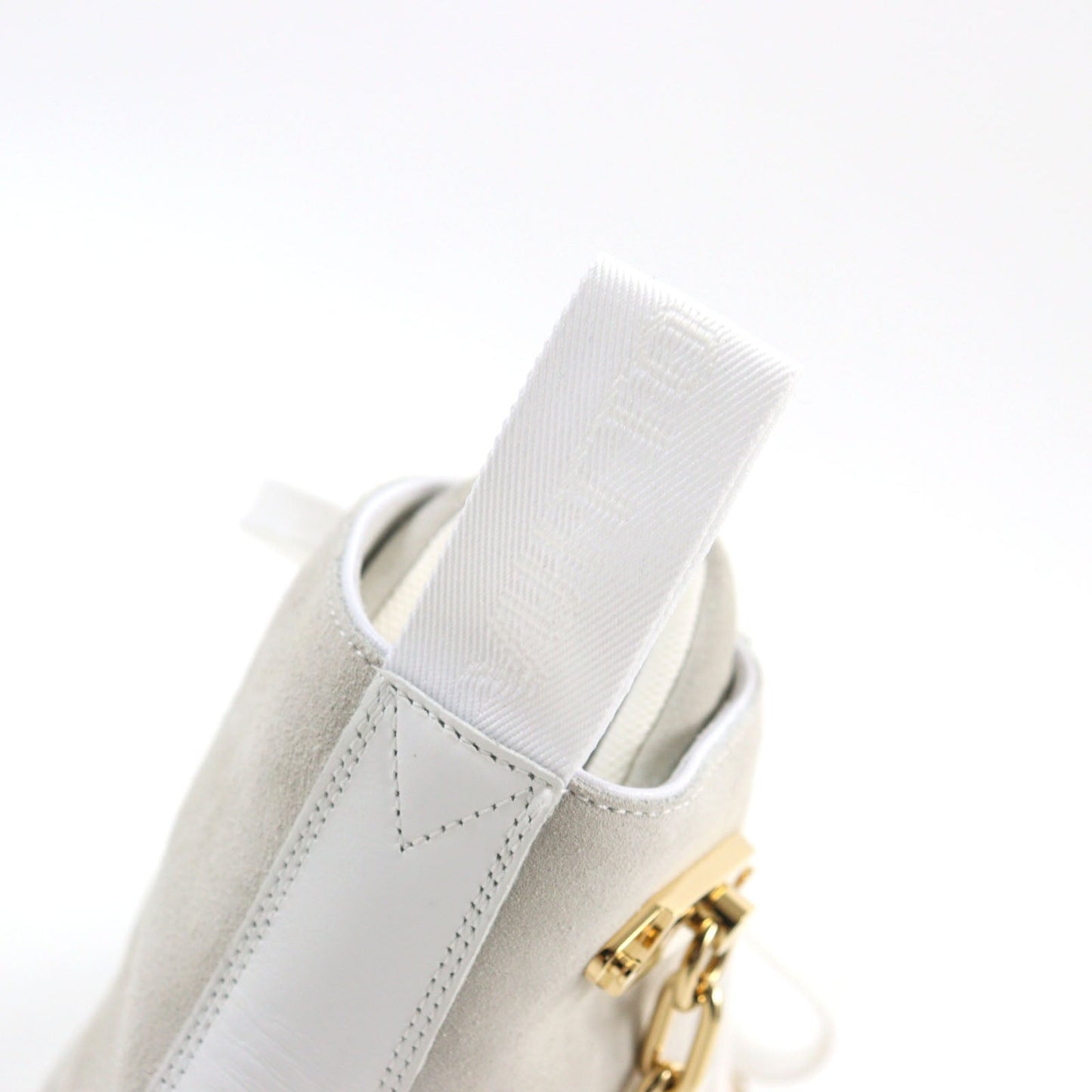 LOUIS VUITTON Ankle boots 1A54CP leather White beige LV Creeper Line 8