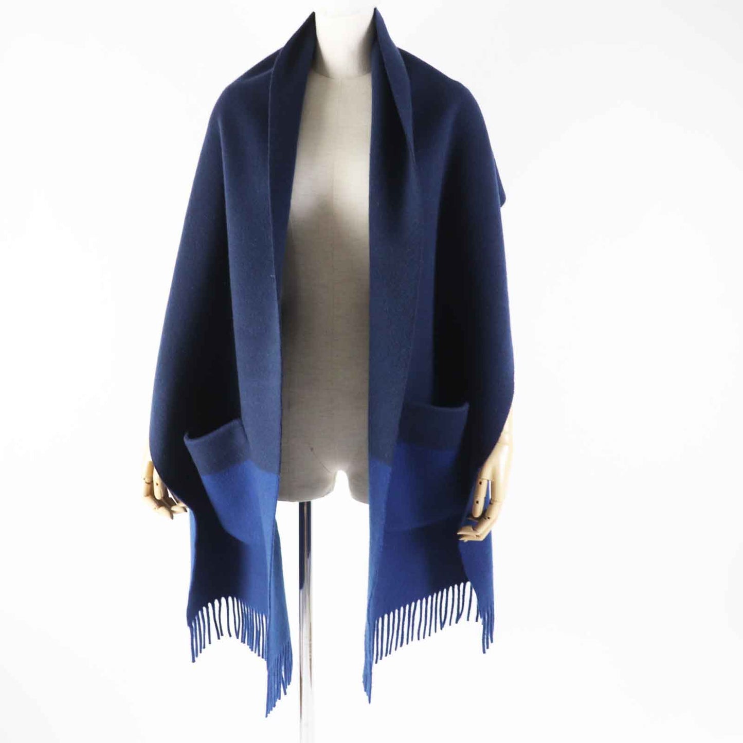 HERMES Scarf H259096S cashmere Navy blue