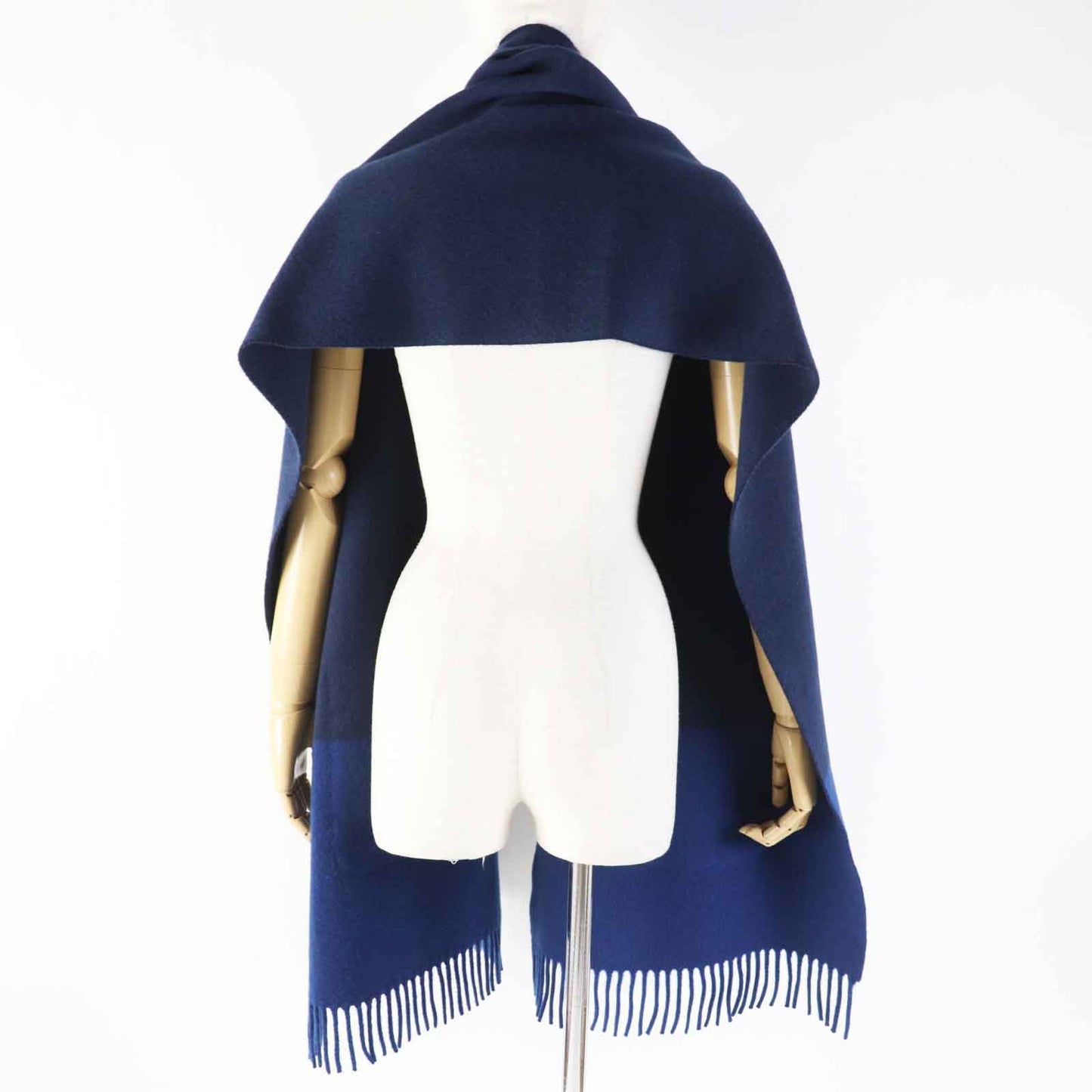 HERMES Scarf H259096S cashmere Navy blue