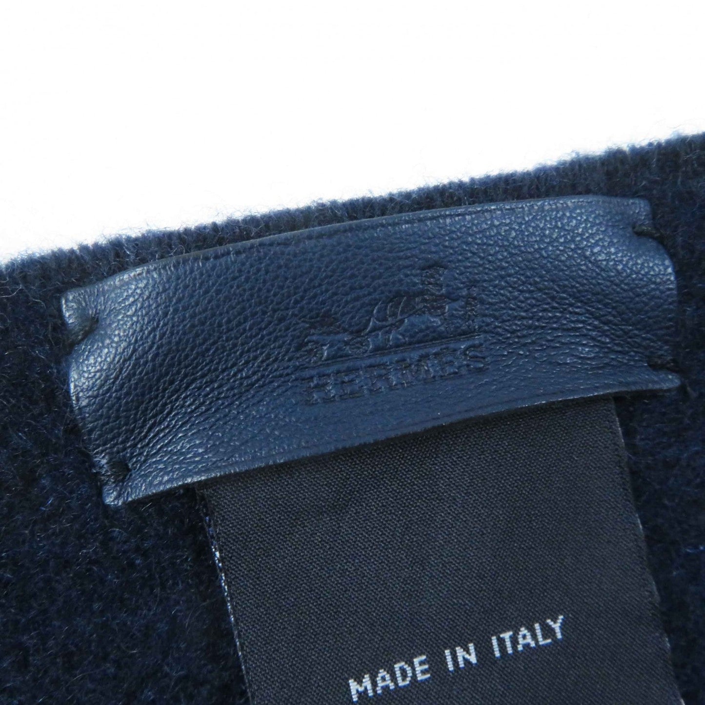 HERMES Scarf H259096S cashmere Navy blue