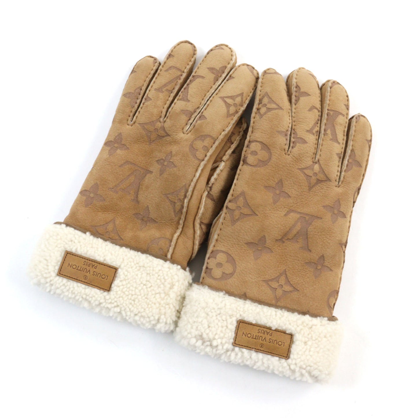 LOUIS VUITTON gloves M76578 wool light brown Gon Monogram