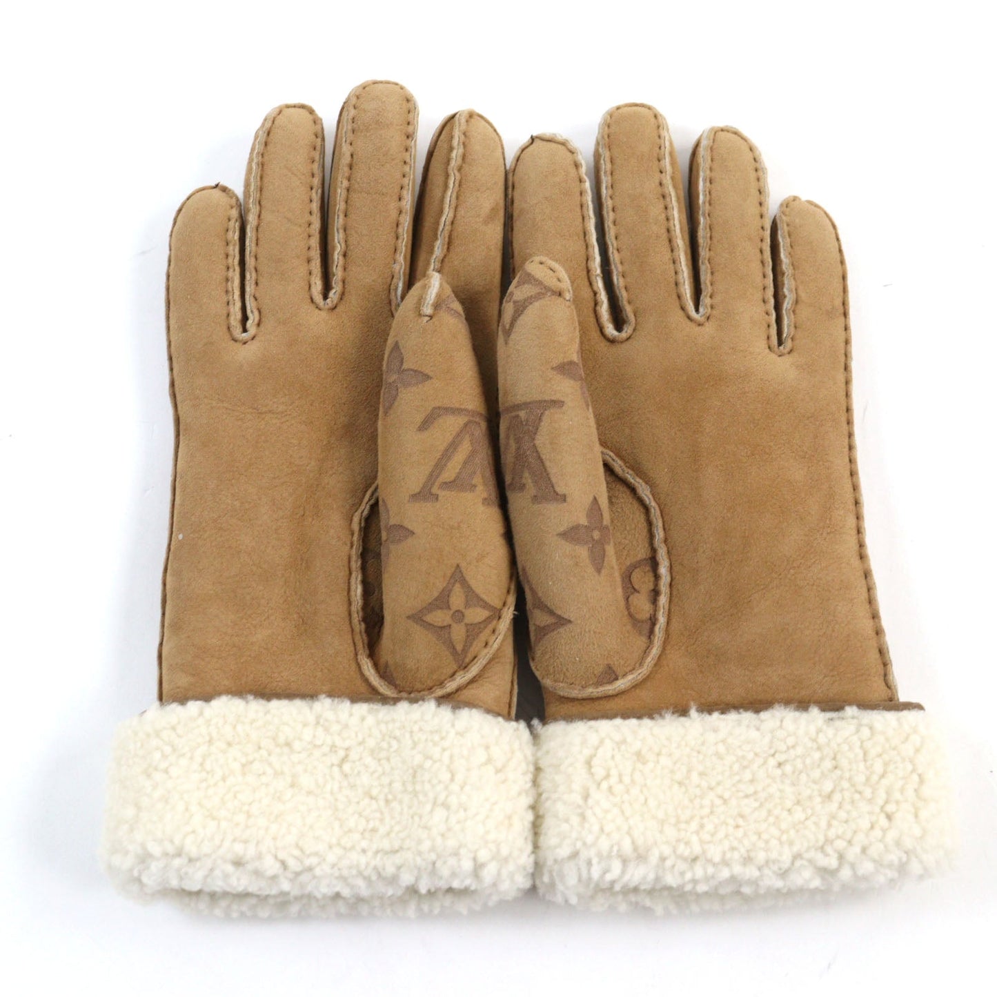 LOUIS VUITTON gloves M76578 wool light brown Gon Monogram