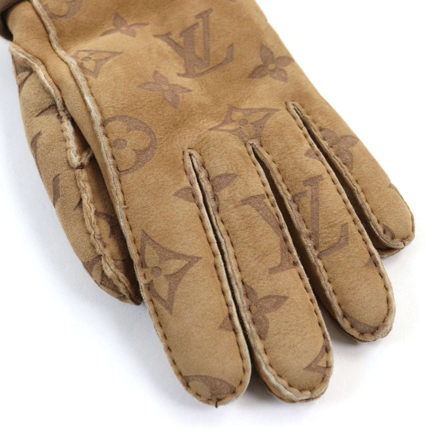 LOUIS VUITTON gloves M76578 wool light brown Gon Monogram