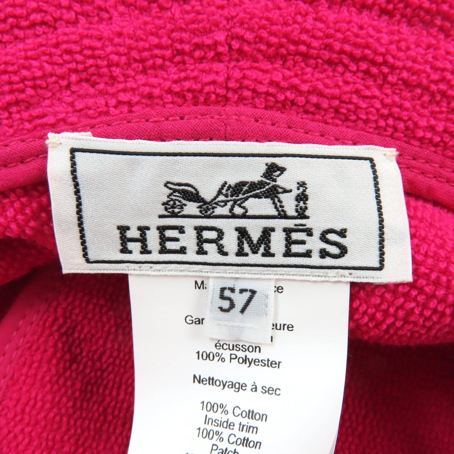 HERMES hat cotton shocking pink Davis Hat 57