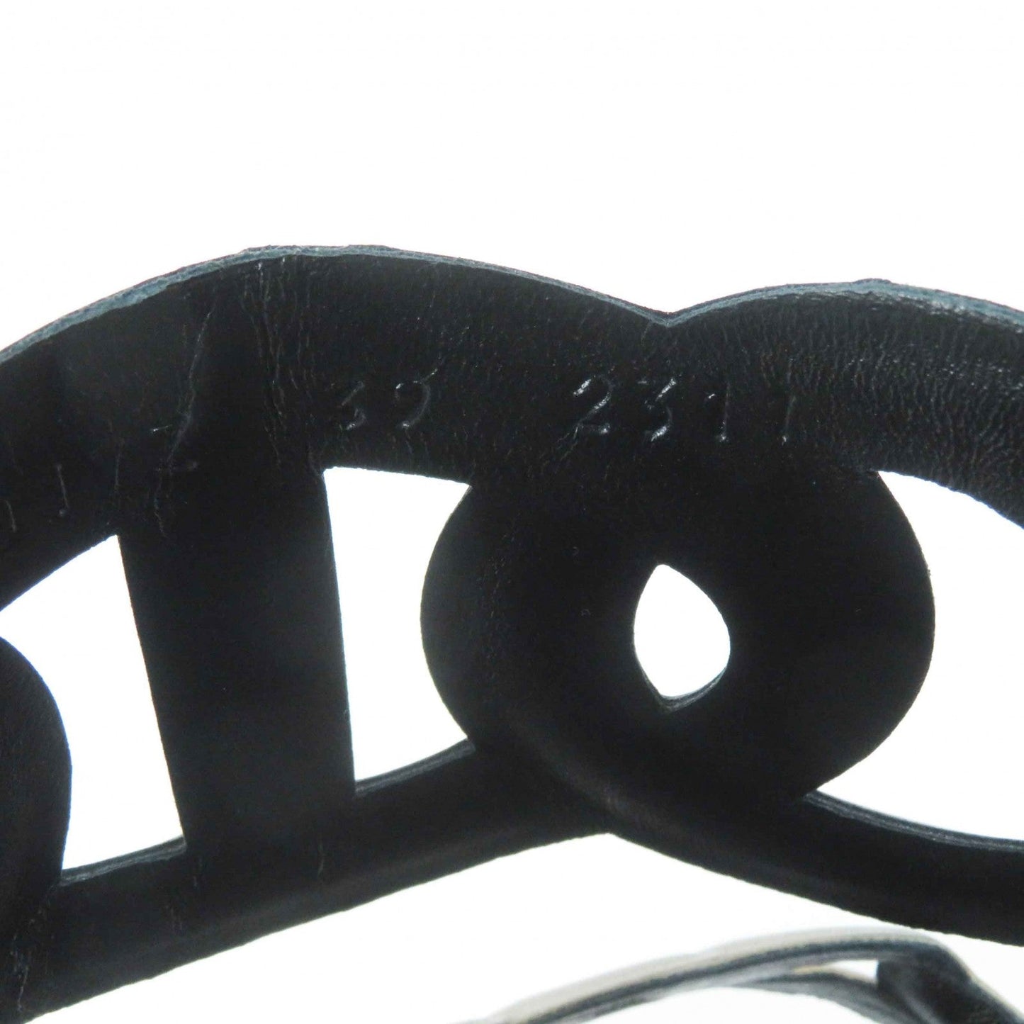 HERMES Sandals leather black extra 39
