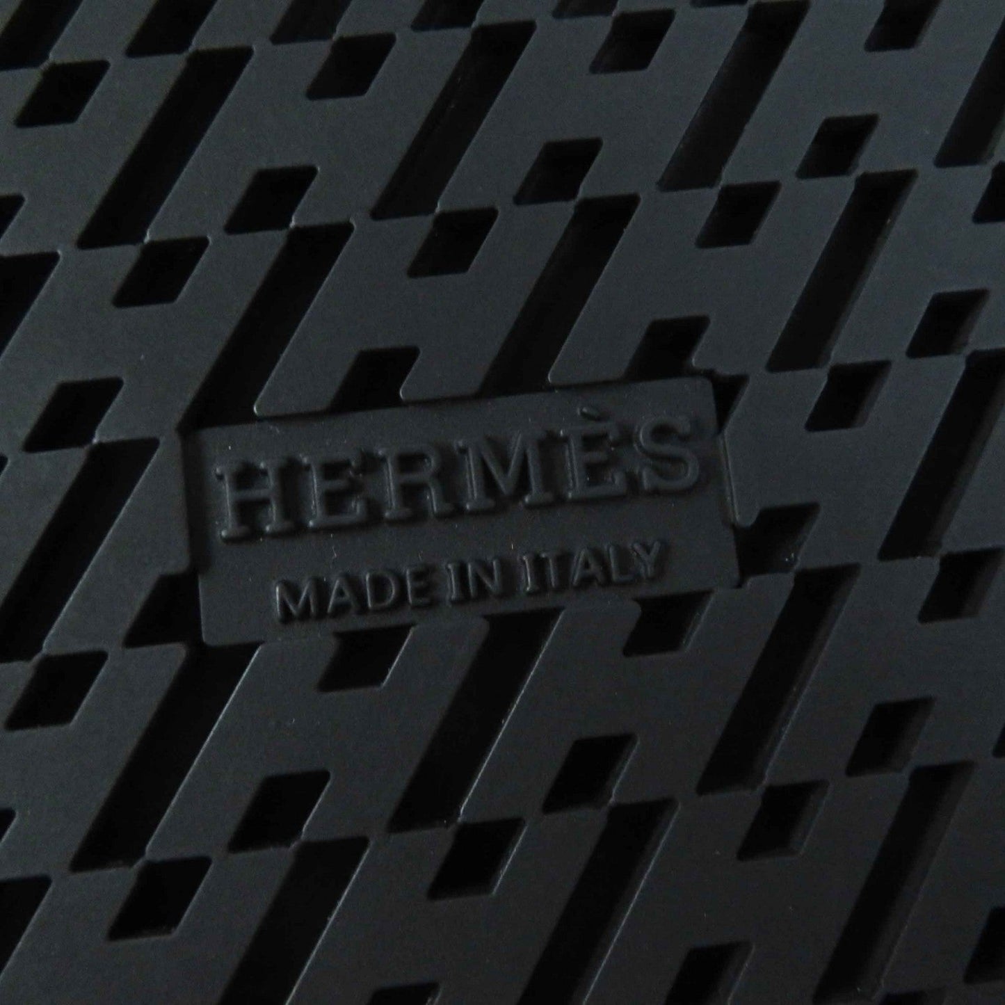 HERMES Sandals leather black extra 39
