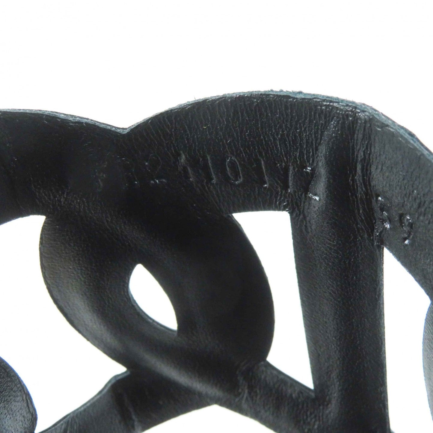 HERMES Sandals leather black extra 39