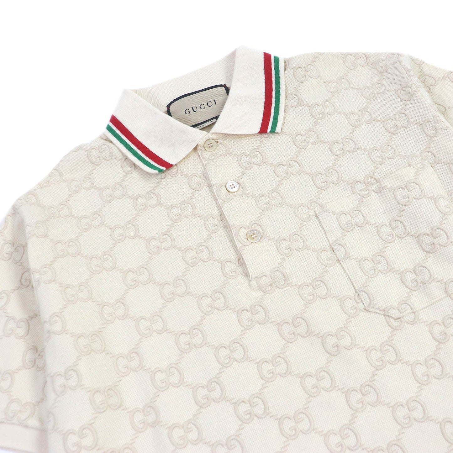 GUCCI Short sleeve polo shirt 753572 cotton Ivory XS