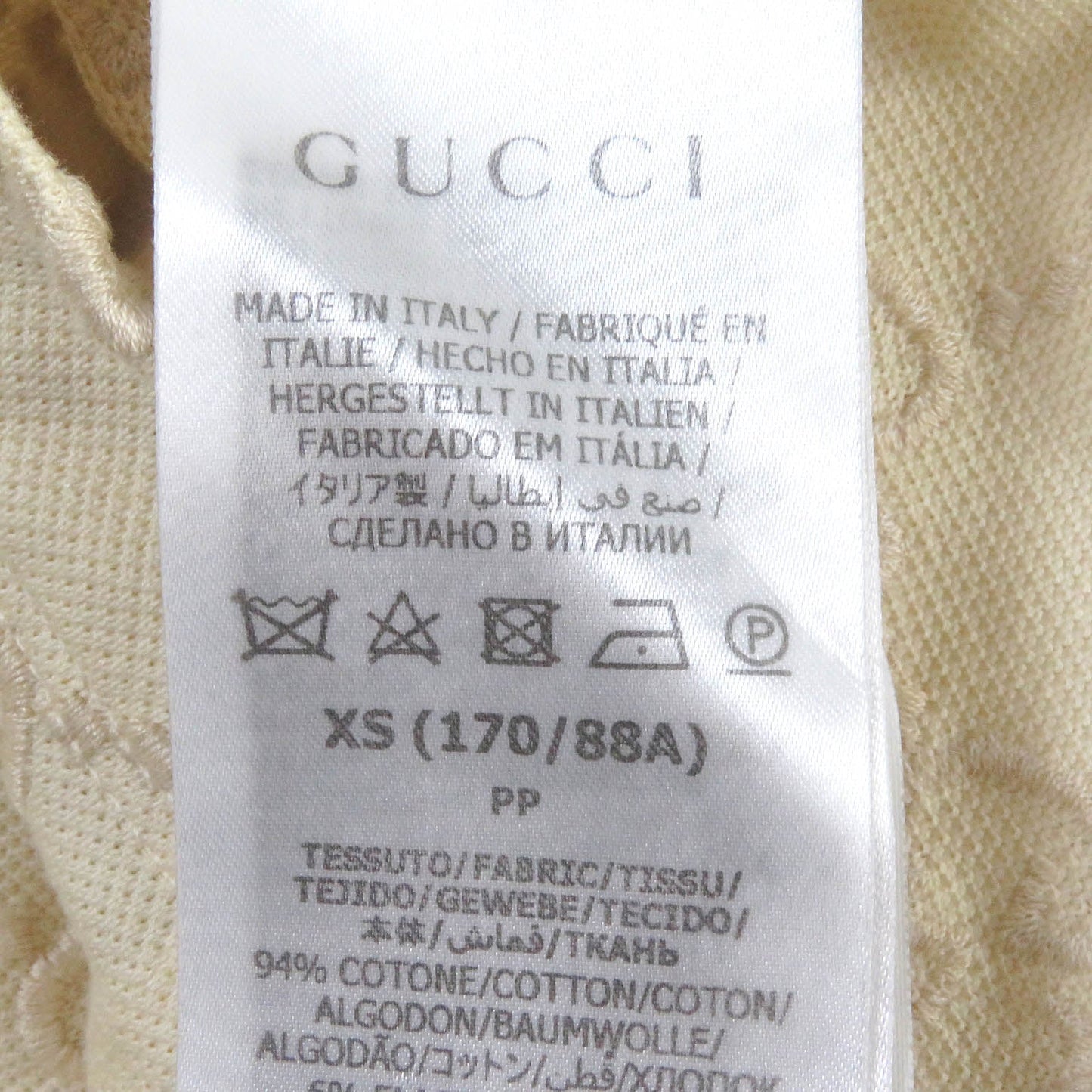 GUCCI Short sleeve polo shirt 753572 cotton Ivory XS