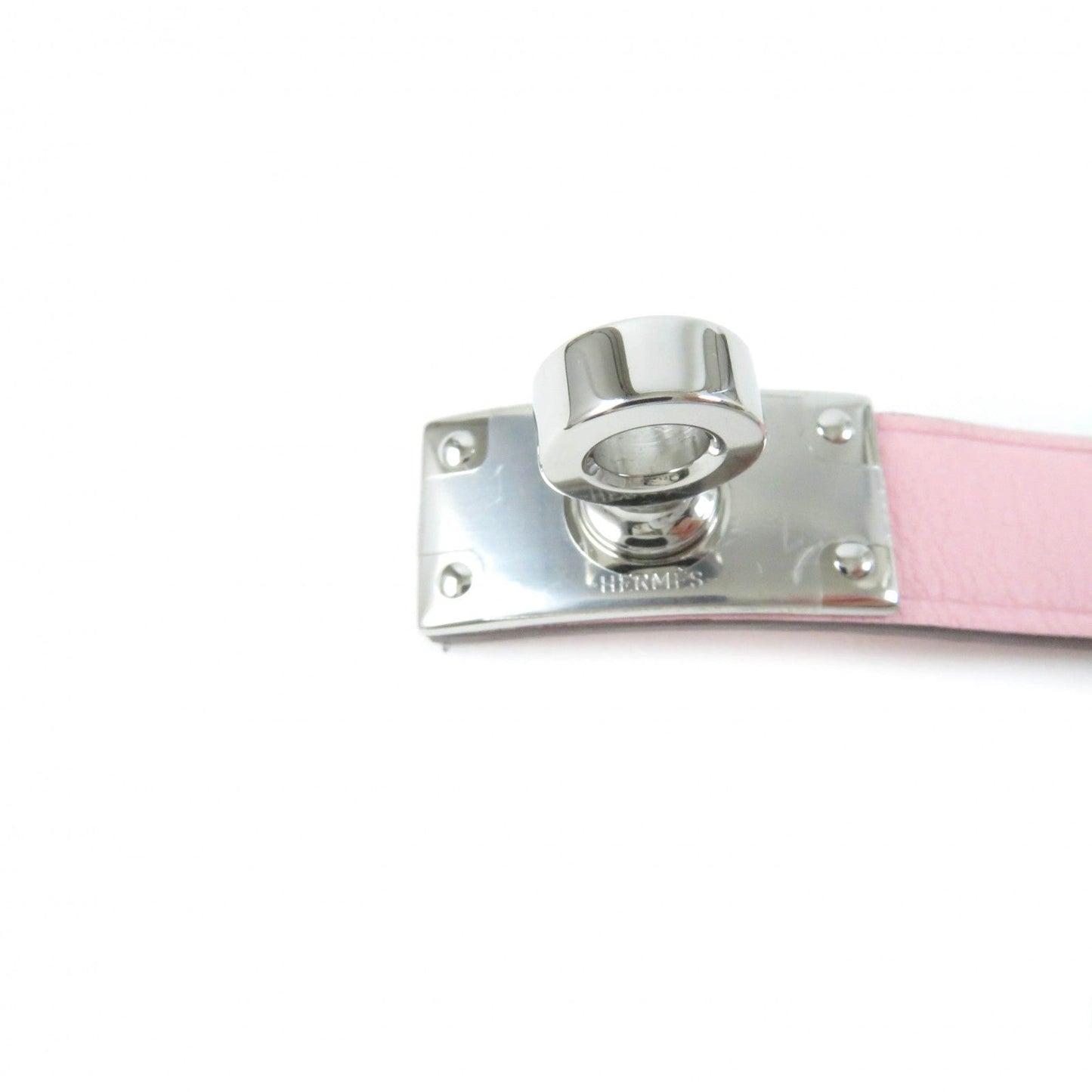 HERMES key ring leather pink