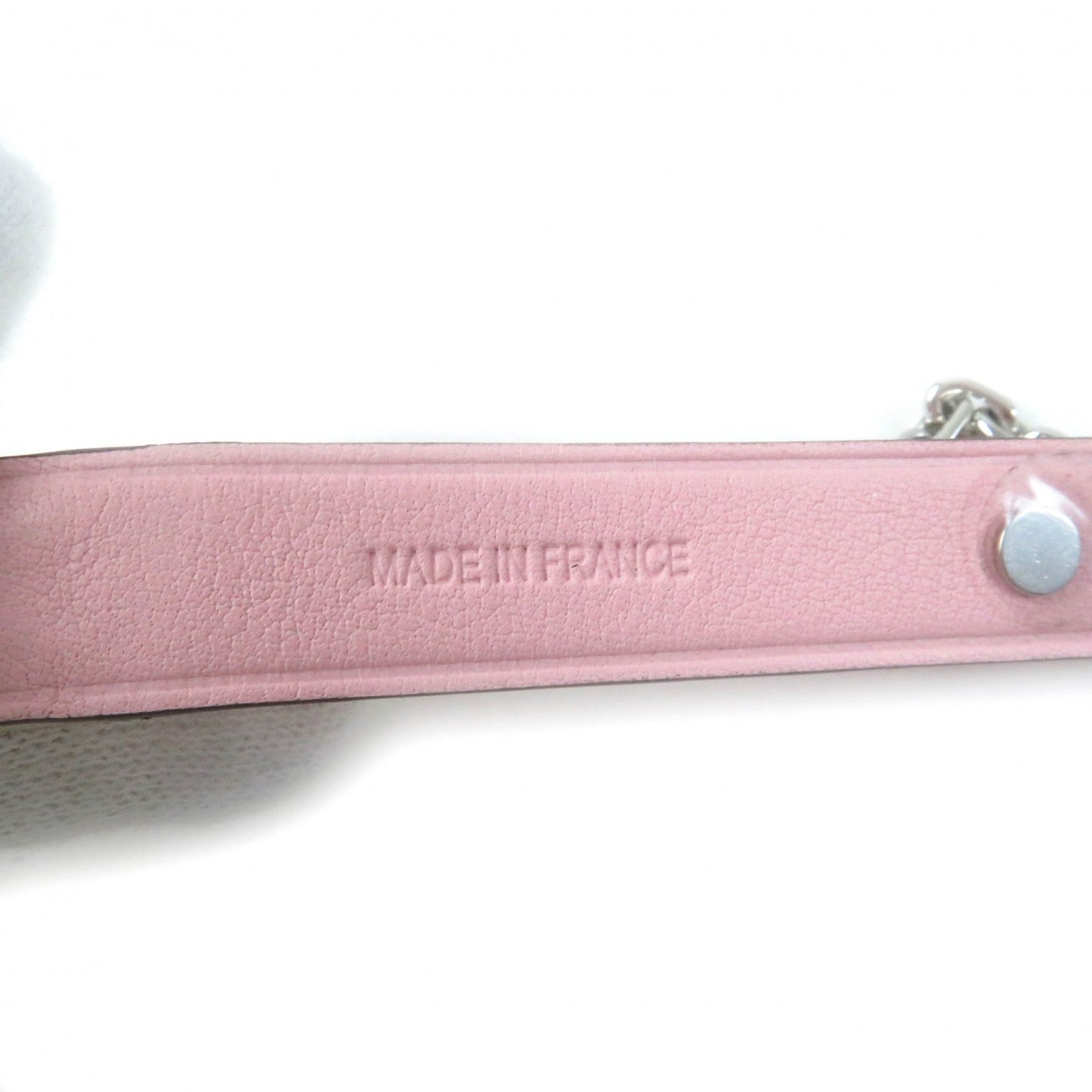 HERMES key ring leather pink