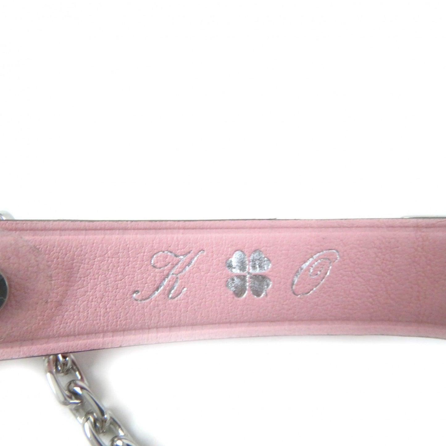 HERMES key ring leather pink