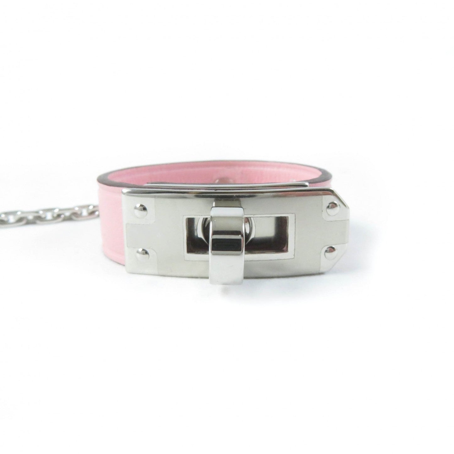 HERMES key ring leather pink
