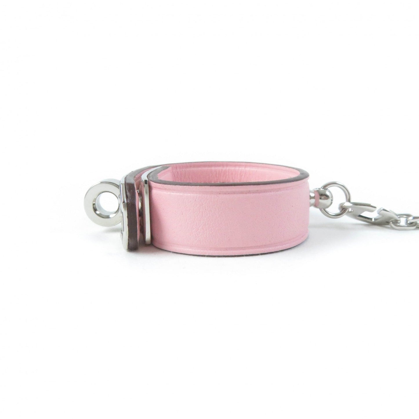 HERMES key ring leather pink