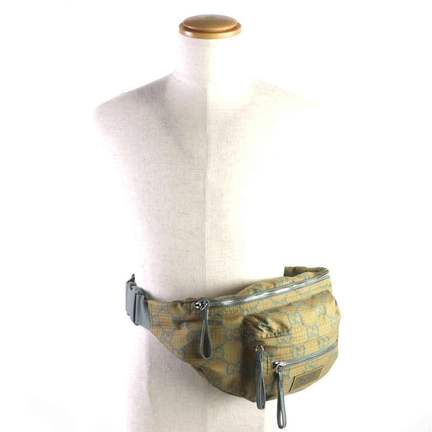 GUCCI Waist bag 792287 Nylon khaki GG Ripstop Belt Bag